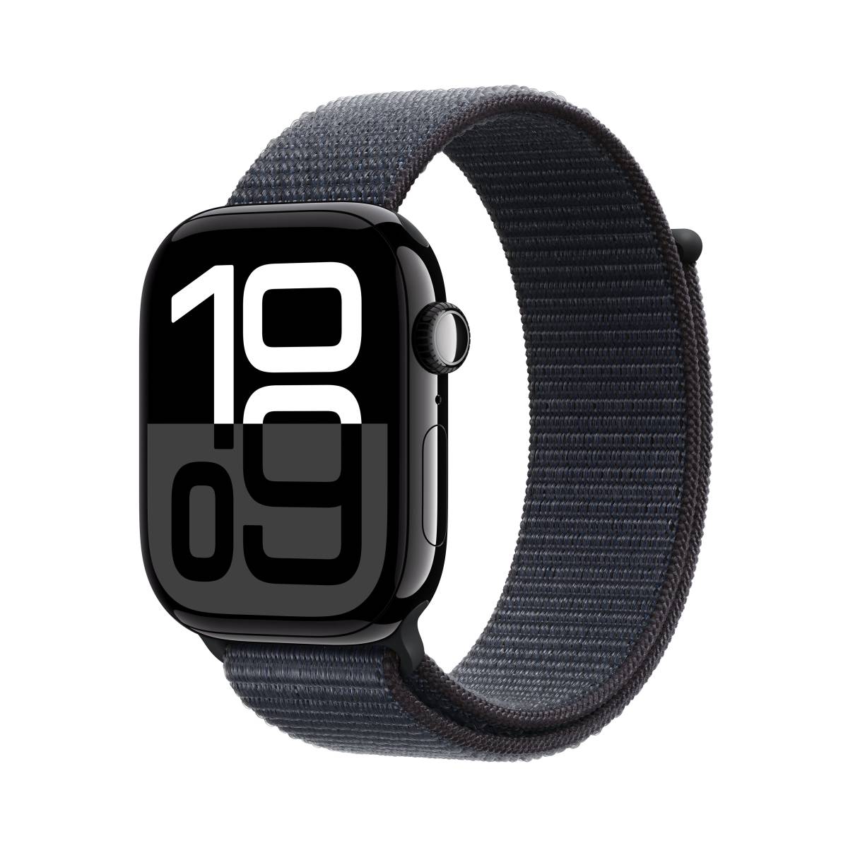 Apple Watch S10 Aluminium 46mm Diamantschwarz (Sport Loop tinte)