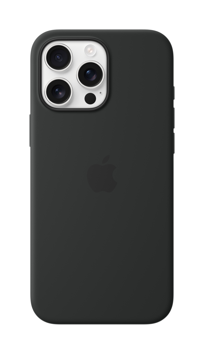 Apple Silikon Case iPhone 16 Pro Max mit MagSafe (schwarz)