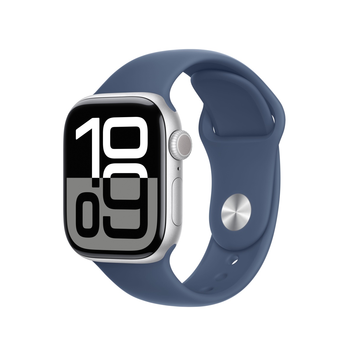 Apple Watch S10 Aluminium 42mm Silber (Sportarmband denim) M/L