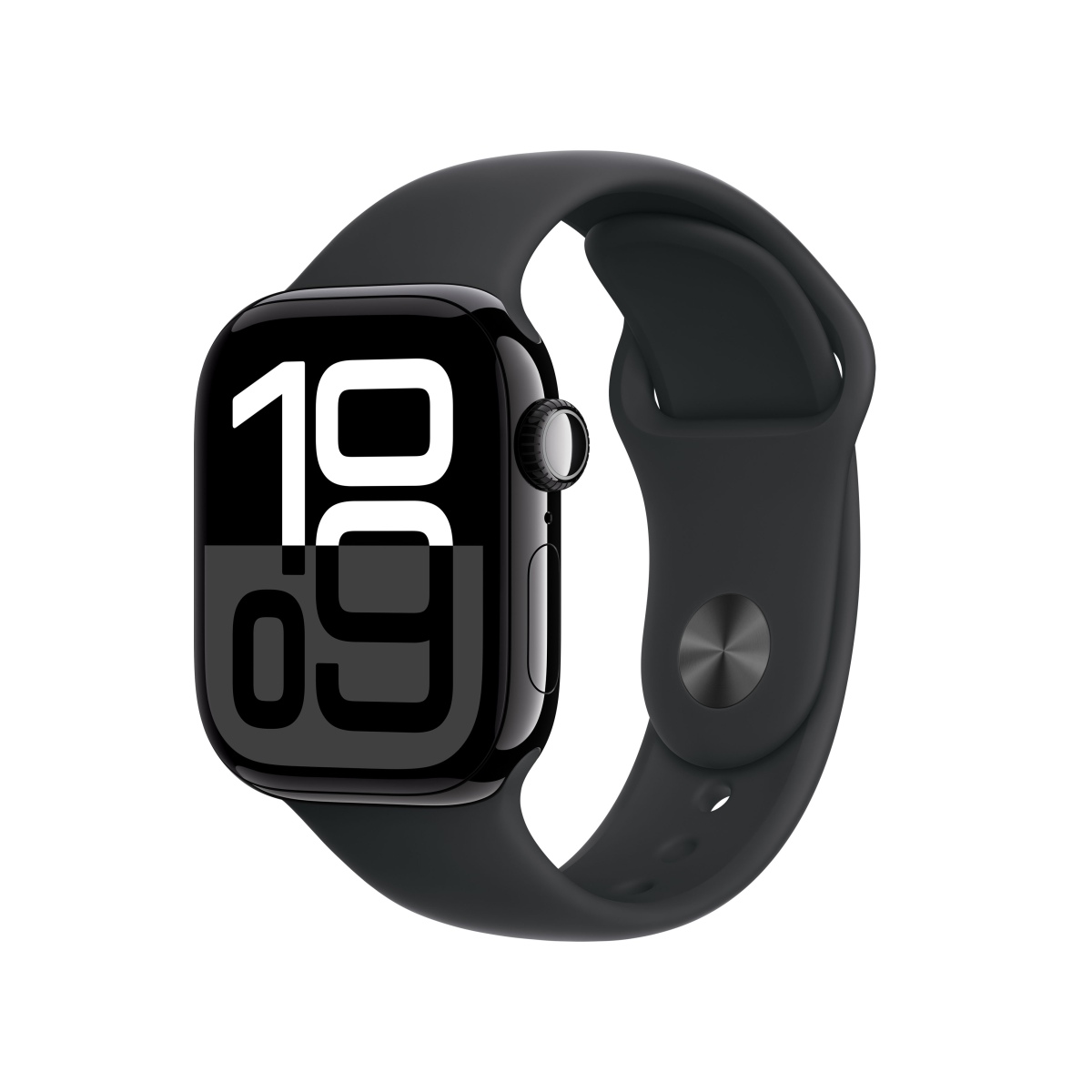 Apple Watch S10 Aluminium 42mm Diamantschwarz (Sportarmband schwarz) S/M