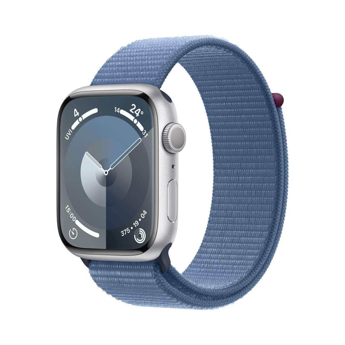 Apple Watch S9 Aluminium 45mm Silber (Sport Loop winterblau) (B-Artikel)