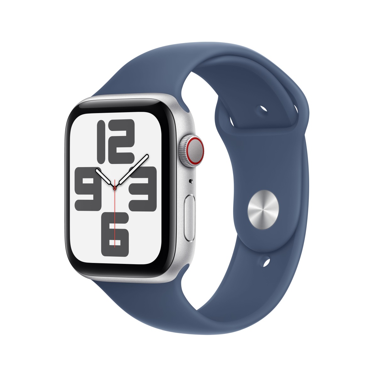 Apple Watch SE Aluminium Cellular 44mm Silber (Sportarmband denim) M/L