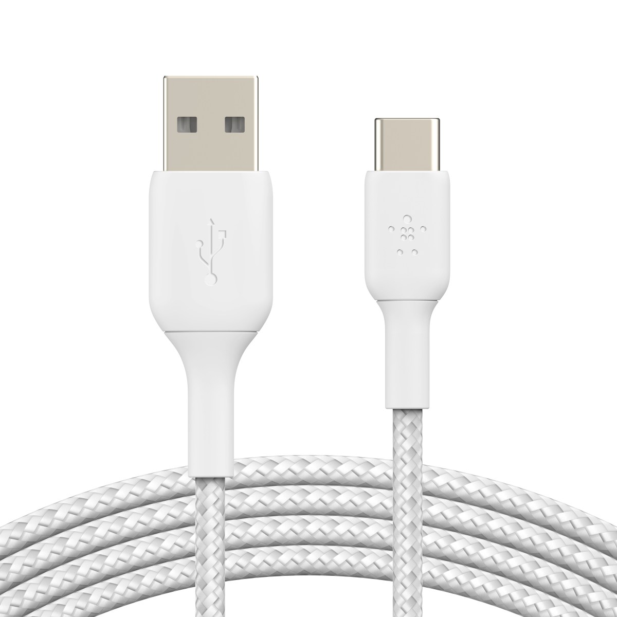 Belkin Boost Charge Geflochtenes USB-C /USB-A-Kabel 2 m - weiß