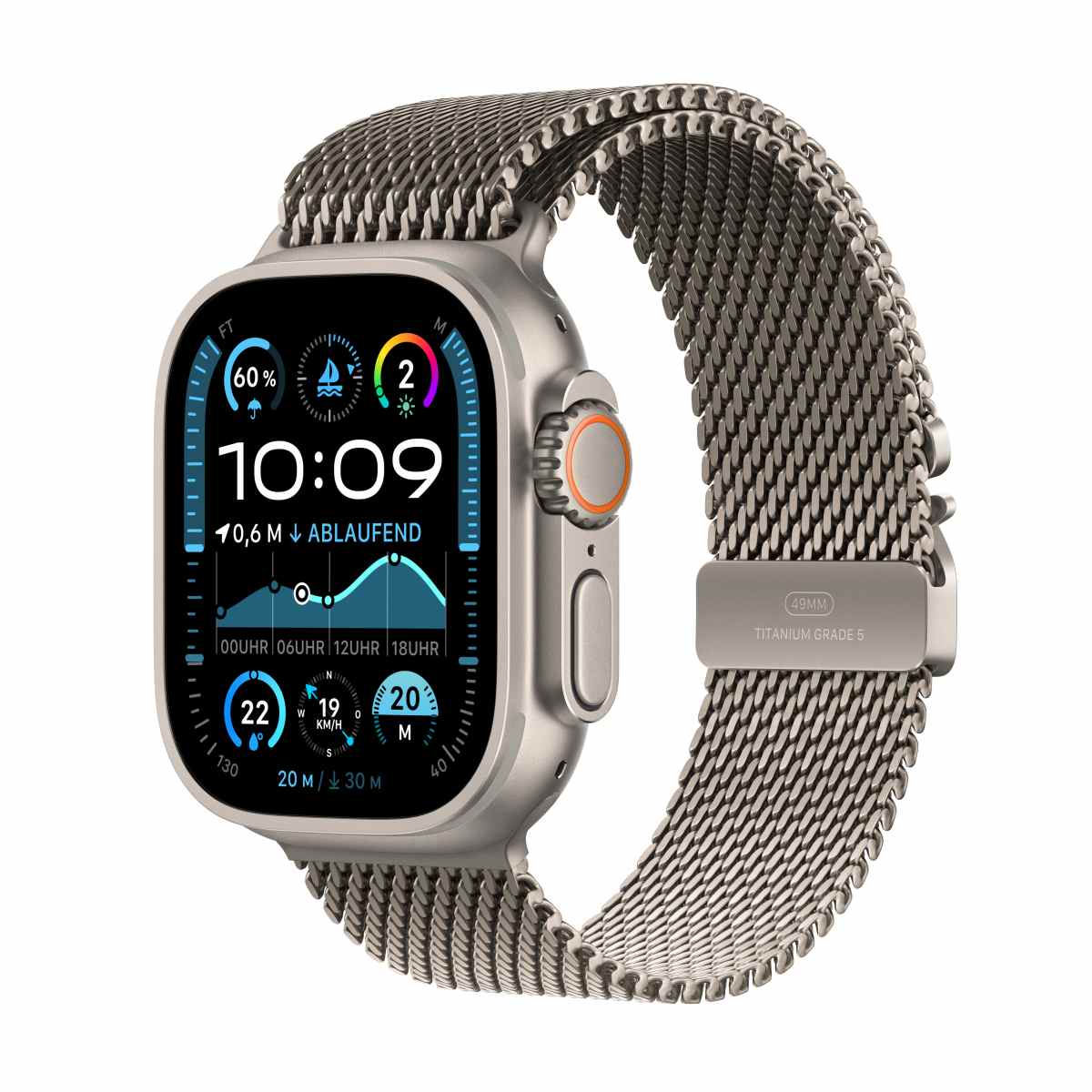 Apple Watch Ultra 2 Titanium Cellular 49mm Natur (Milanaise Titan natur) S