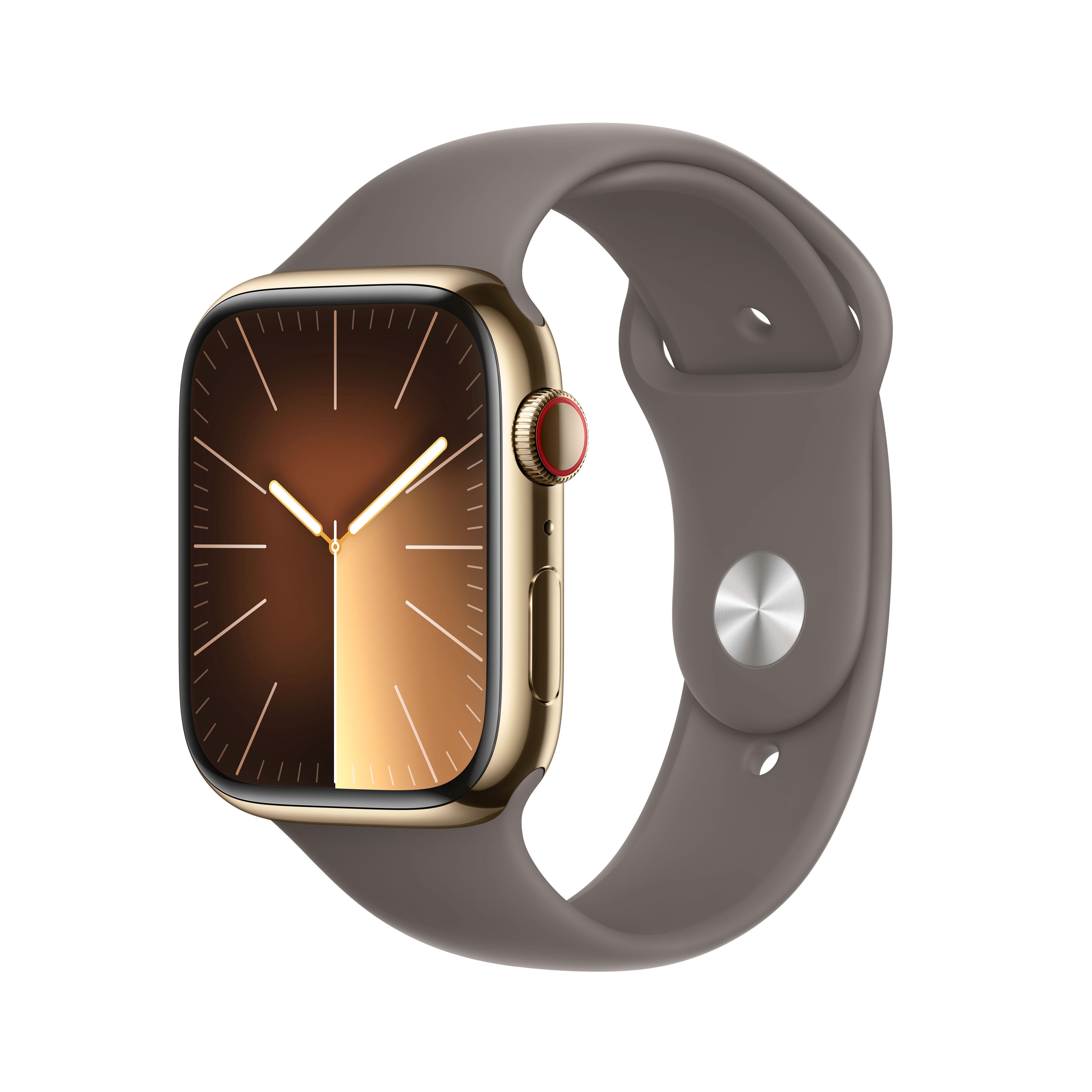 Apple Watch S9 Edelstahl Cellular 45mm Gold (Sportarmband tonbraun) M/L