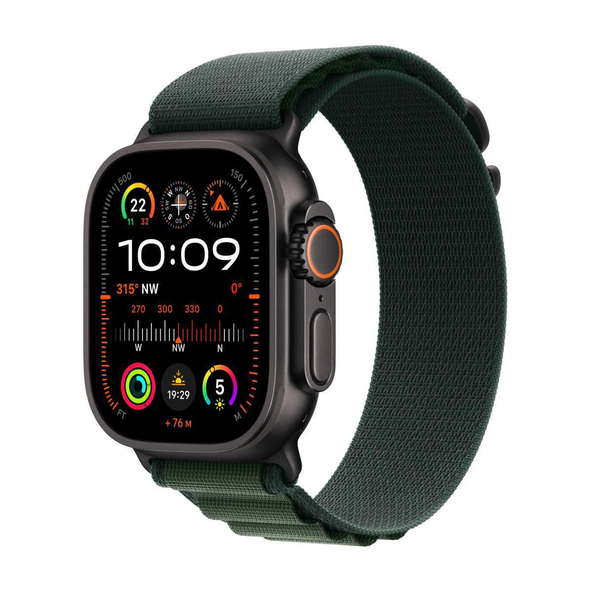 Apple Watch Ultra 2 Titanium Cell. 49mm Schw. (Alp. Loop dunkelgr.) M (B-Artkel)