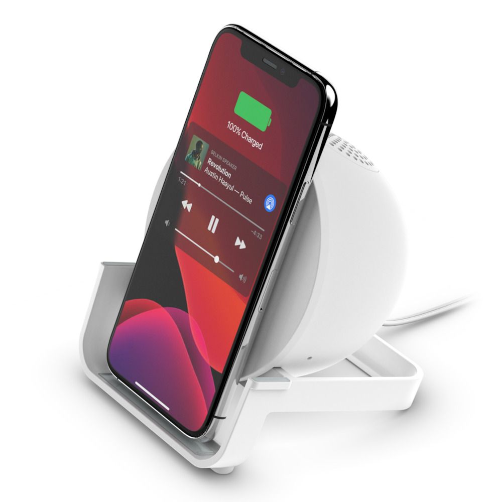Belkin Boost charge Wireless Charging Stand + Speaker, weiß