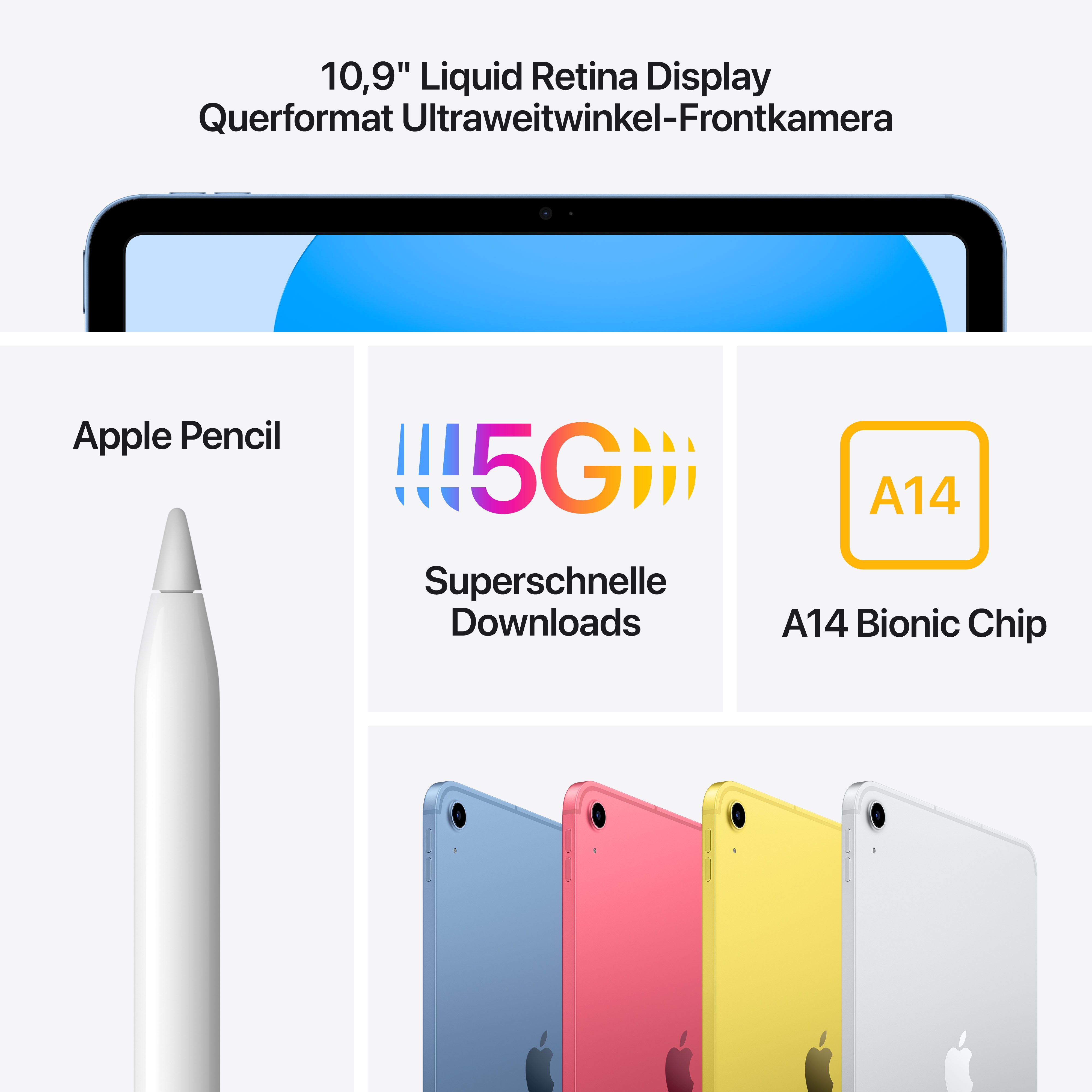 306814B_4.jpg Apple iPad 2022 (10.Gen) Wi-Fi + Cellular 256GB gelb (B-Artikel)