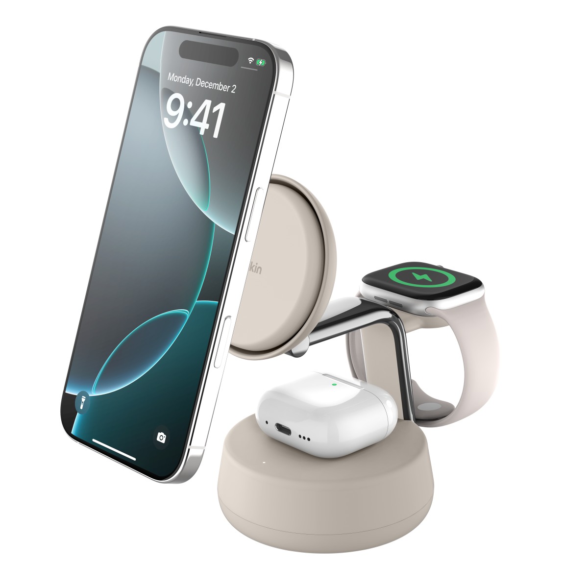 Belkin Ultra Charge Pro Magnetische 3-in-1-Ladestation mit Qi2 (25 W)