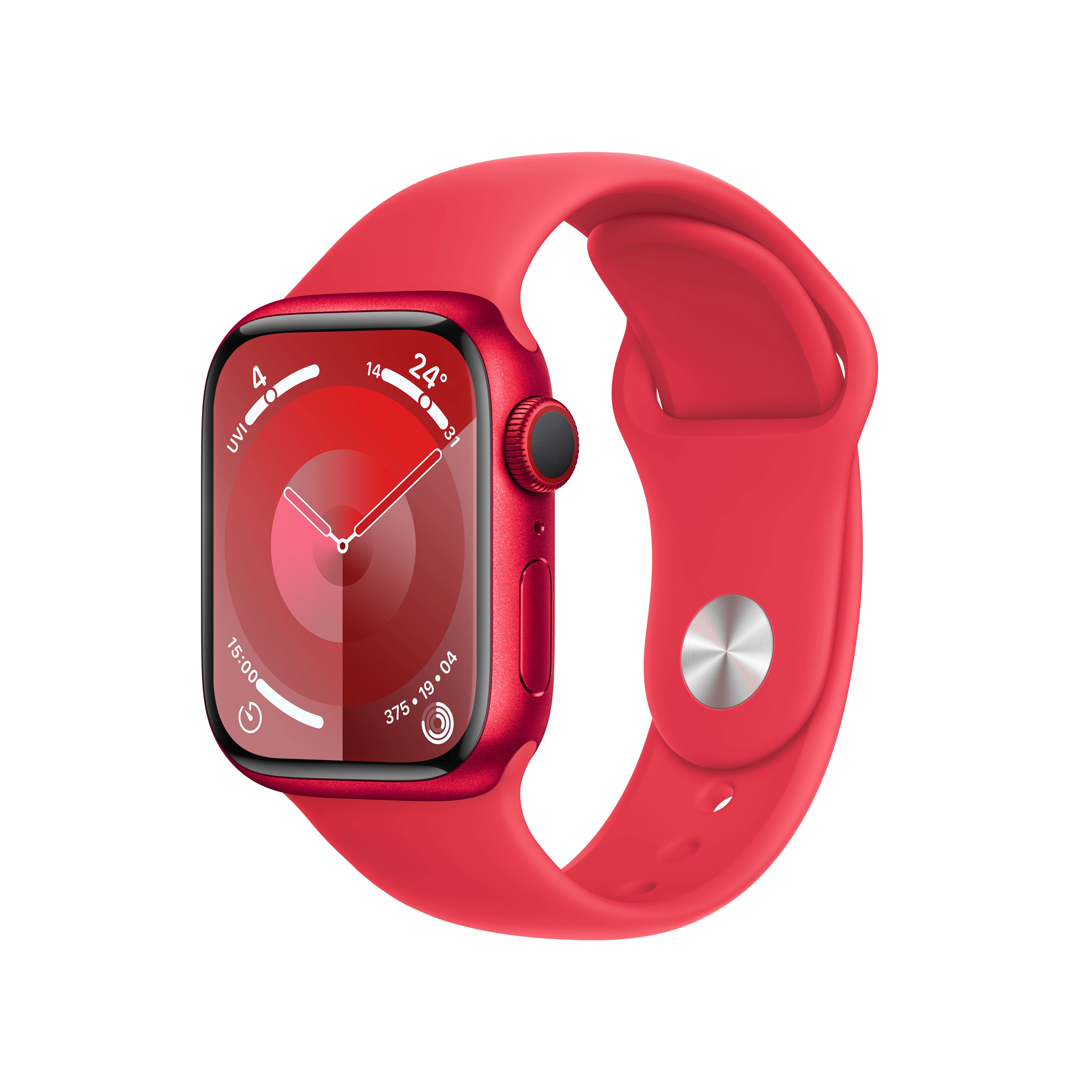 Apple Watch S9 Aluminium Cellular 41mm Rot (Sportarmband rot) M/L