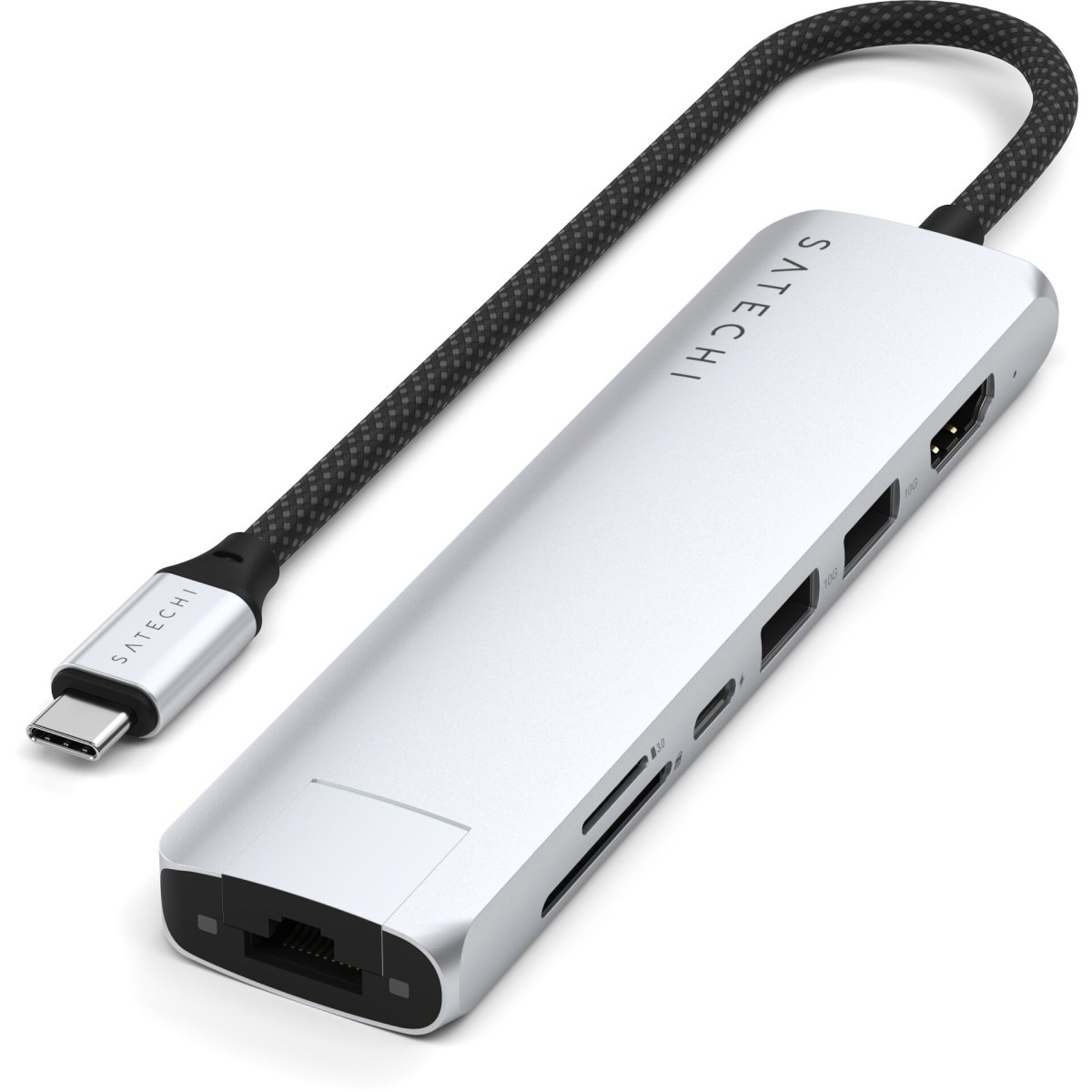 Satechi 7-in-1 USB-C Slim Multiport Adapter mit Ethernet silber