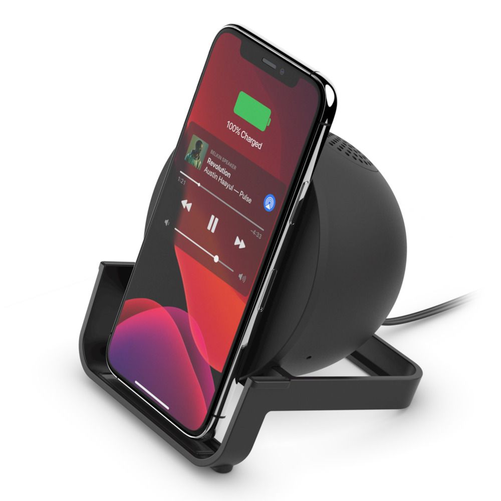 Belkin Boost Charge Wireless Charging Stand + Speaker, schwarz