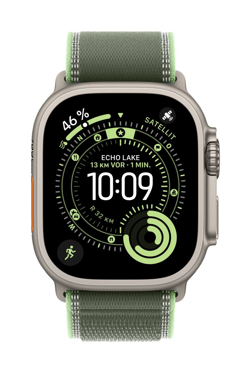 Apple Trail Loop für Watch Ultra 49mm Schwarz (grün/neon) S/M