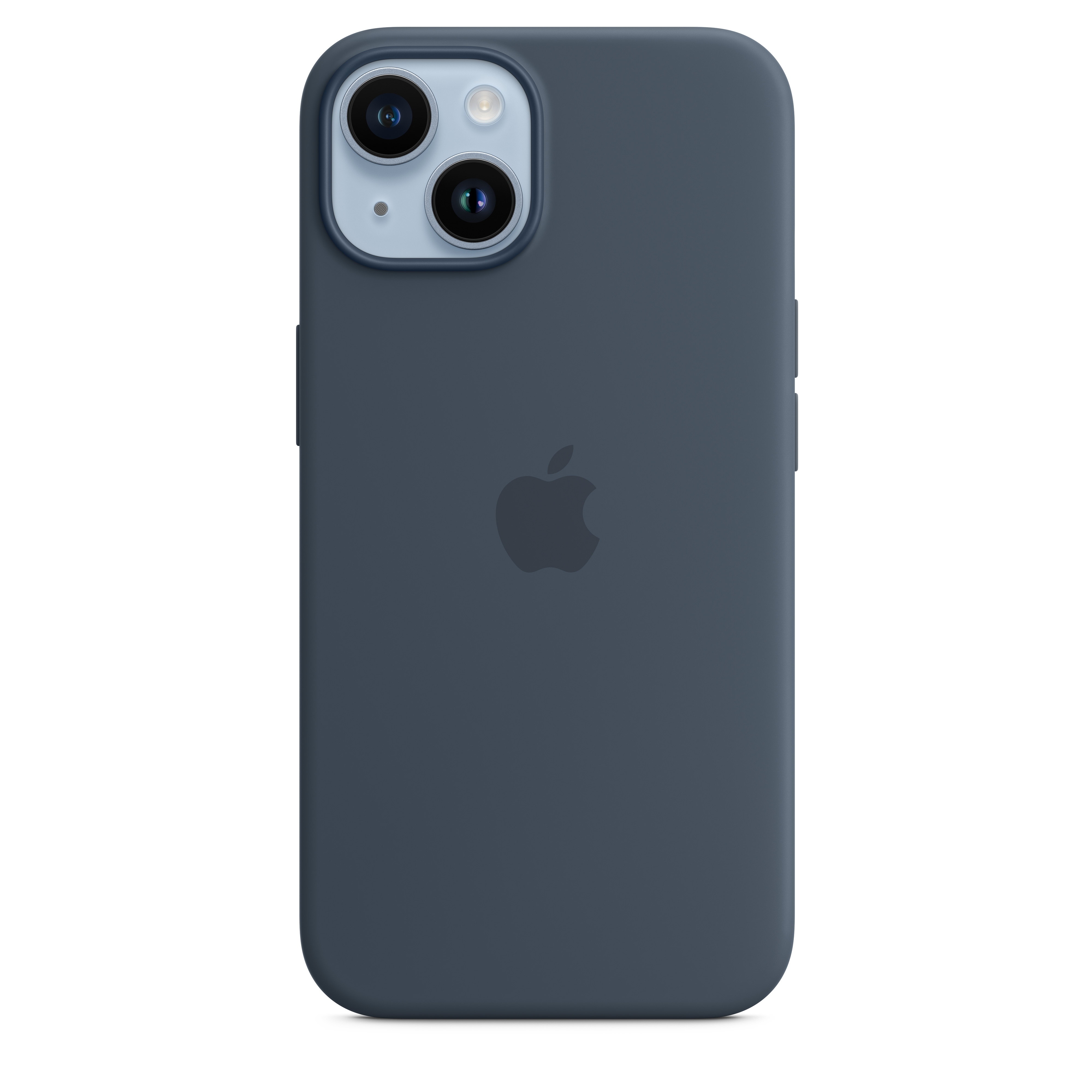 Apple Silikon Case iPhone 14 mit MagSafe (sturmblau)