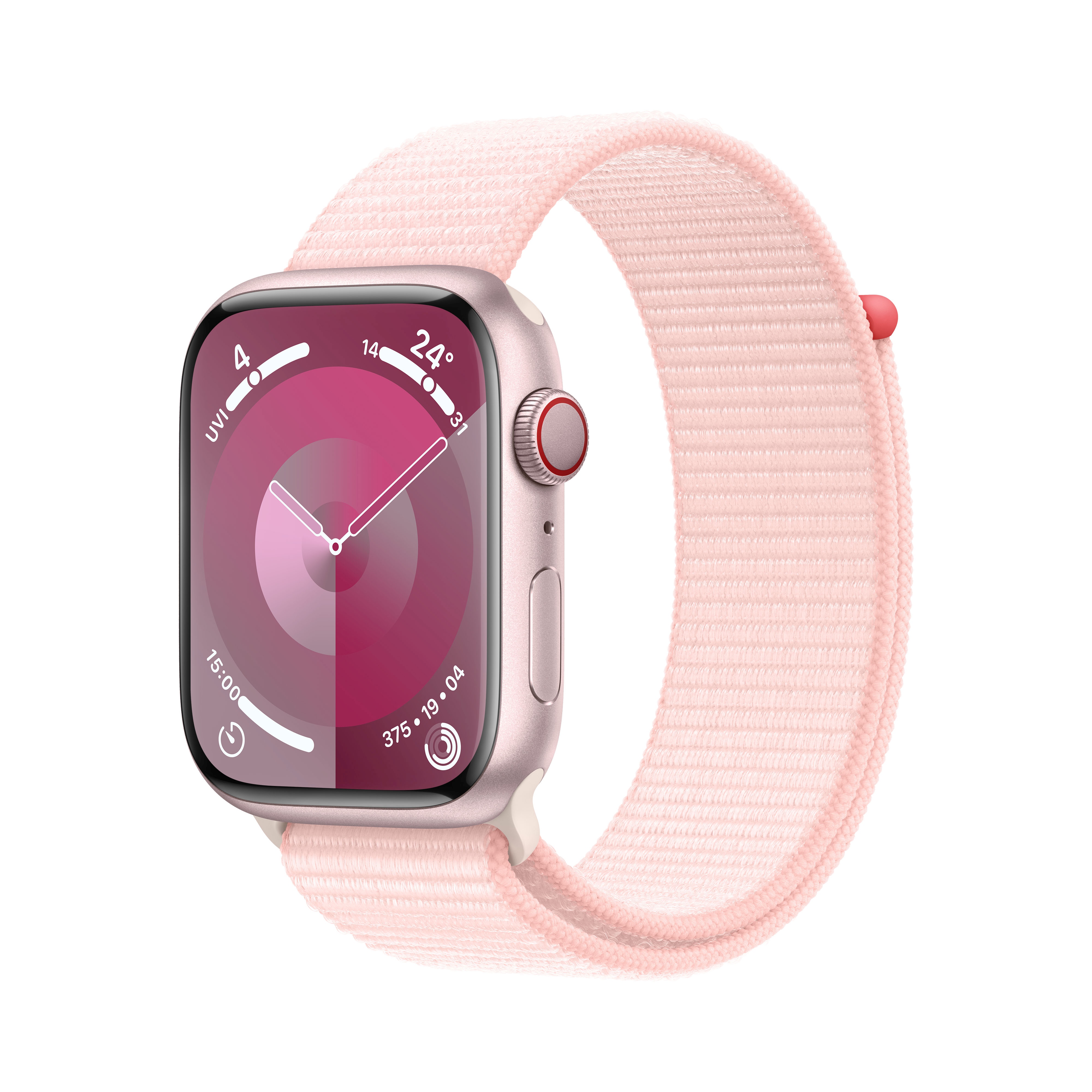 Apple Watch S9 Aluminium Cellular 45mm Rosé (Sport Loop hellrosa)