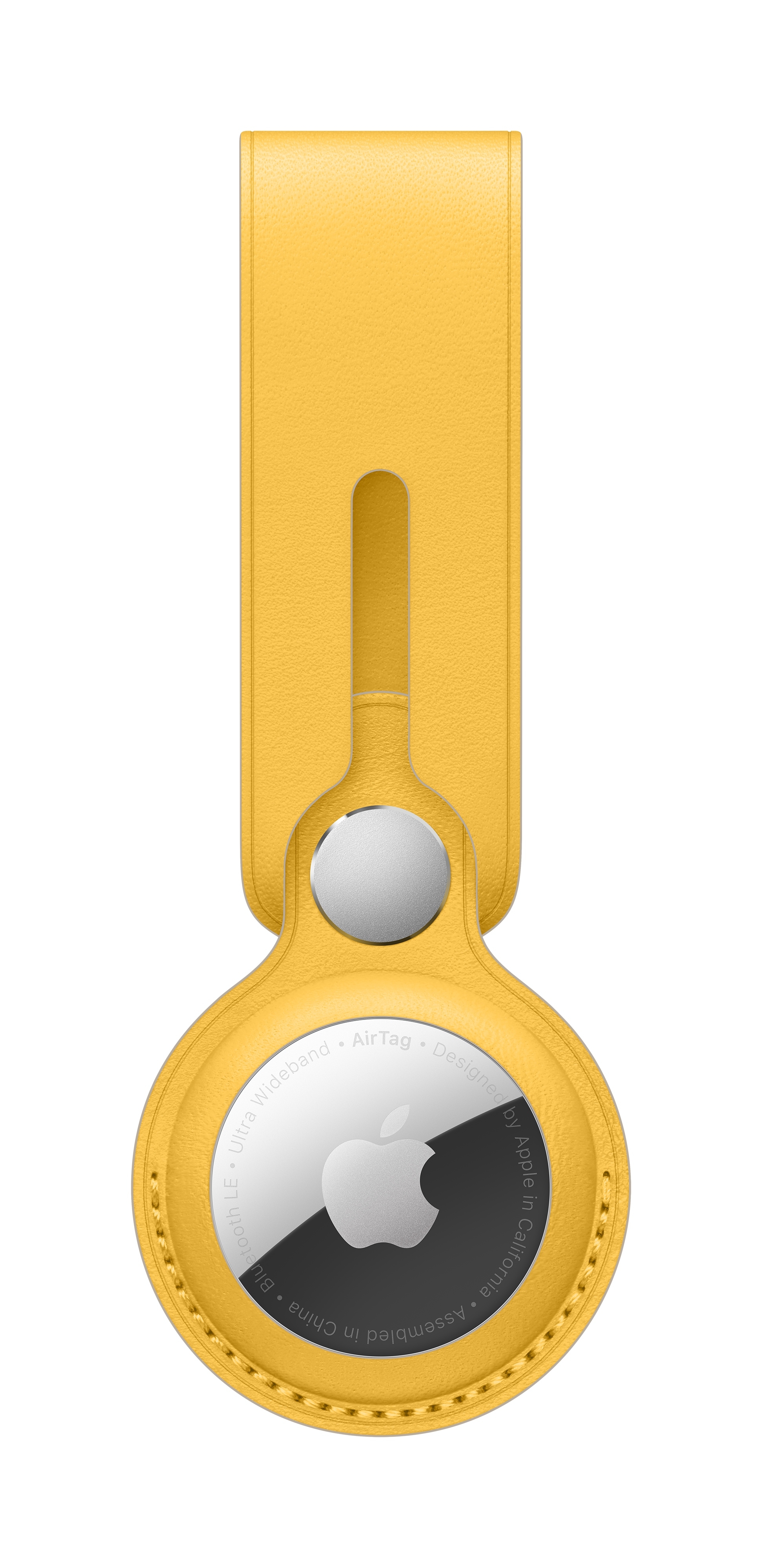 Apple AirTag Anhänger aus Leder sonnengelb