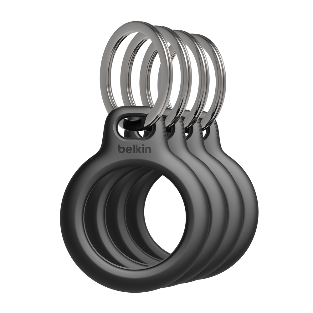 Belkin Secure Holder mit Schlüsselanhänger für Apple AirTag 4er-Pack - schwarz