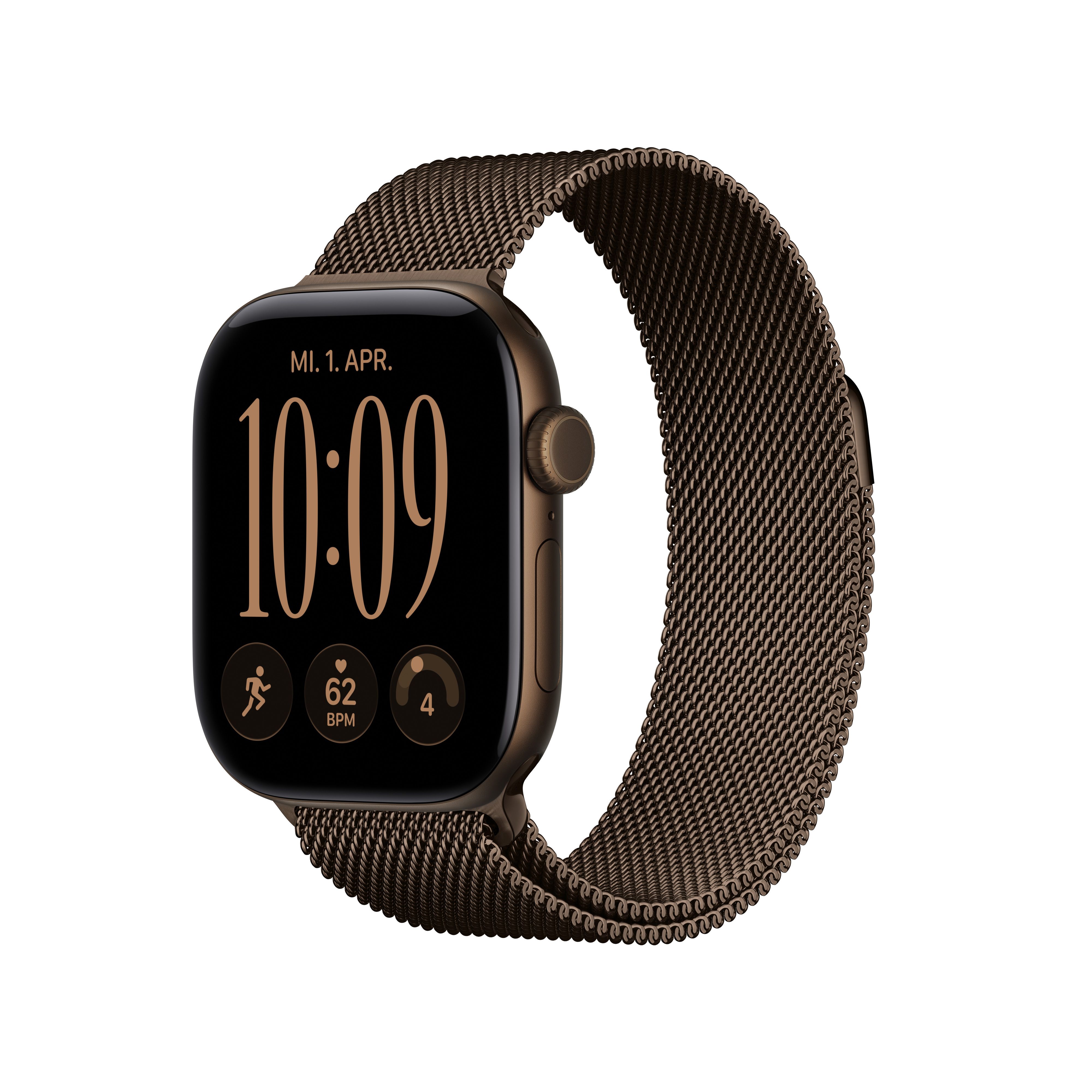 Apple Watch S12 Aluminium Cellular 42mm Dunkelbronze (Milanaise Armband dunkelbr