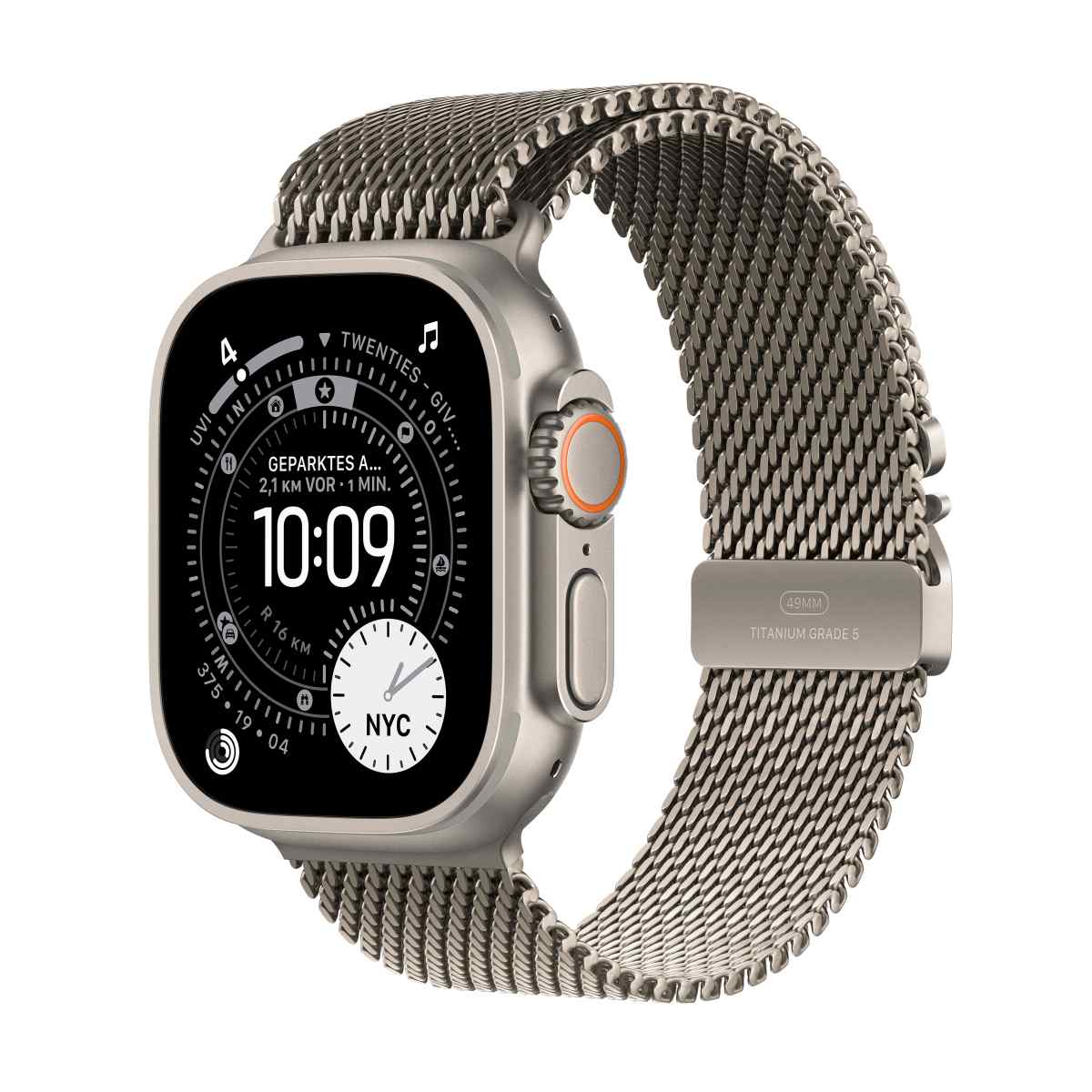 Apple Watch Ultra 3 mit Milanaise Loop Armband