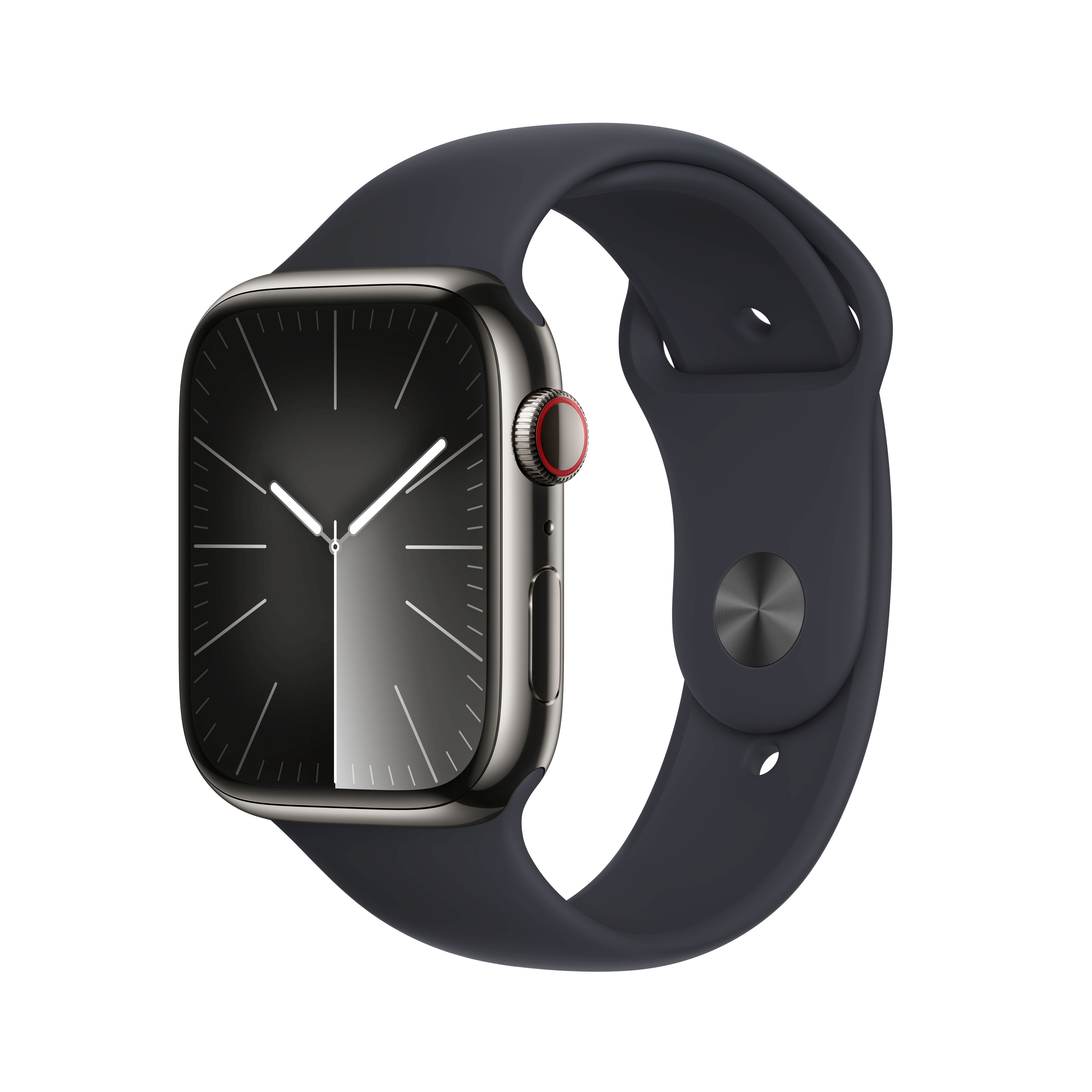 Apple Watch S9 Edelstahl Cellular 41mm Graphit (Sportarmband mitternacht) M/L
