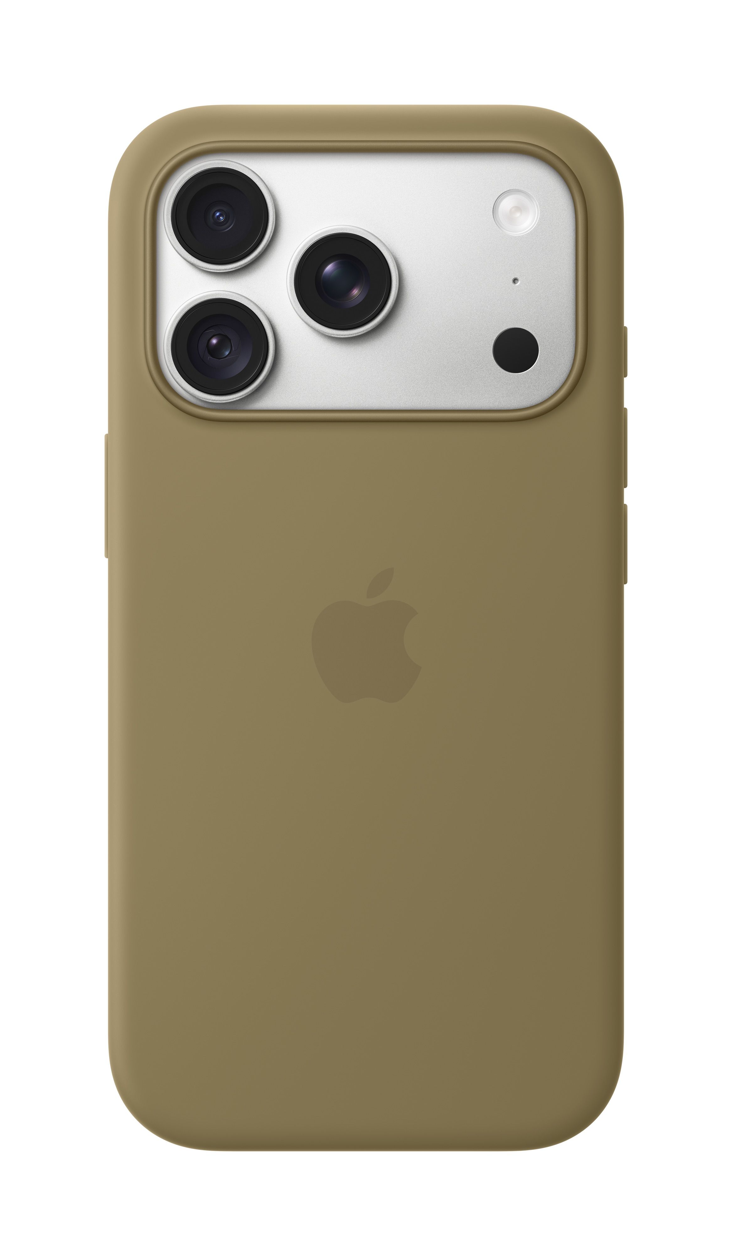 Apple Silikon Case iPhone 18 Pro mit MagSafe (oliv)