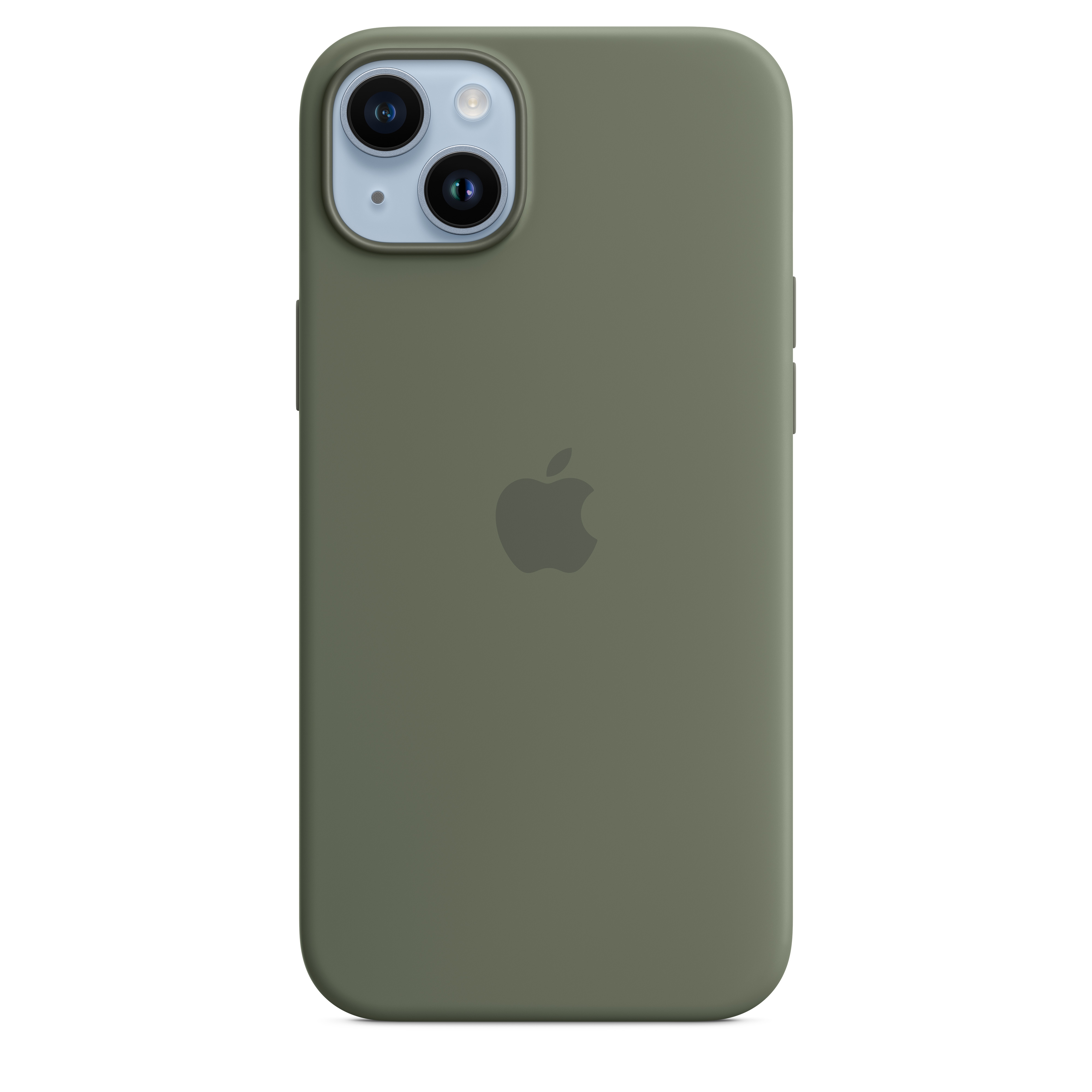 Apple Silikon Case iPhone 14 Plus mit MagSafe oliv