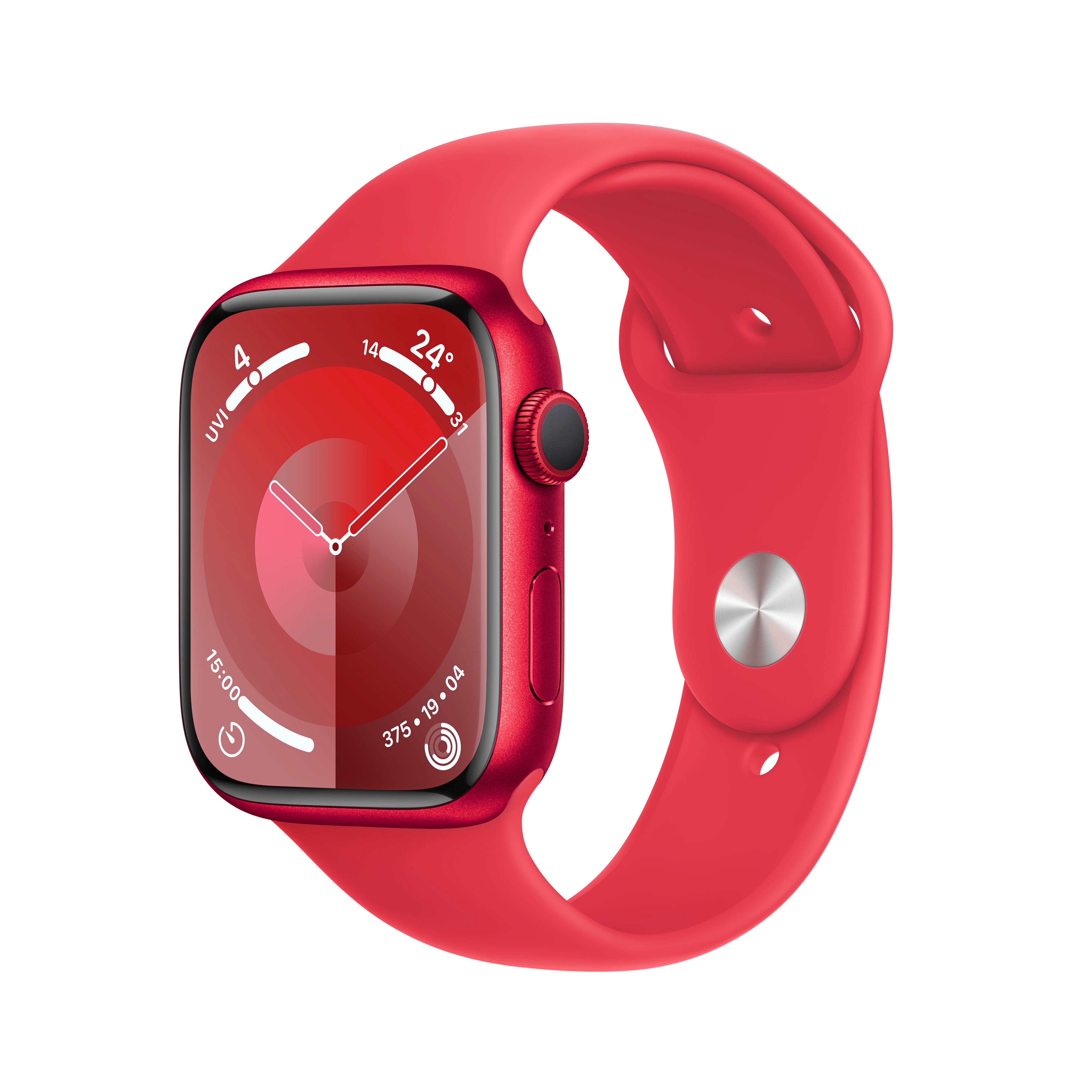 Apple Watch S9 Aluminium 45mm Rot (Sportarmband rot) M/L
