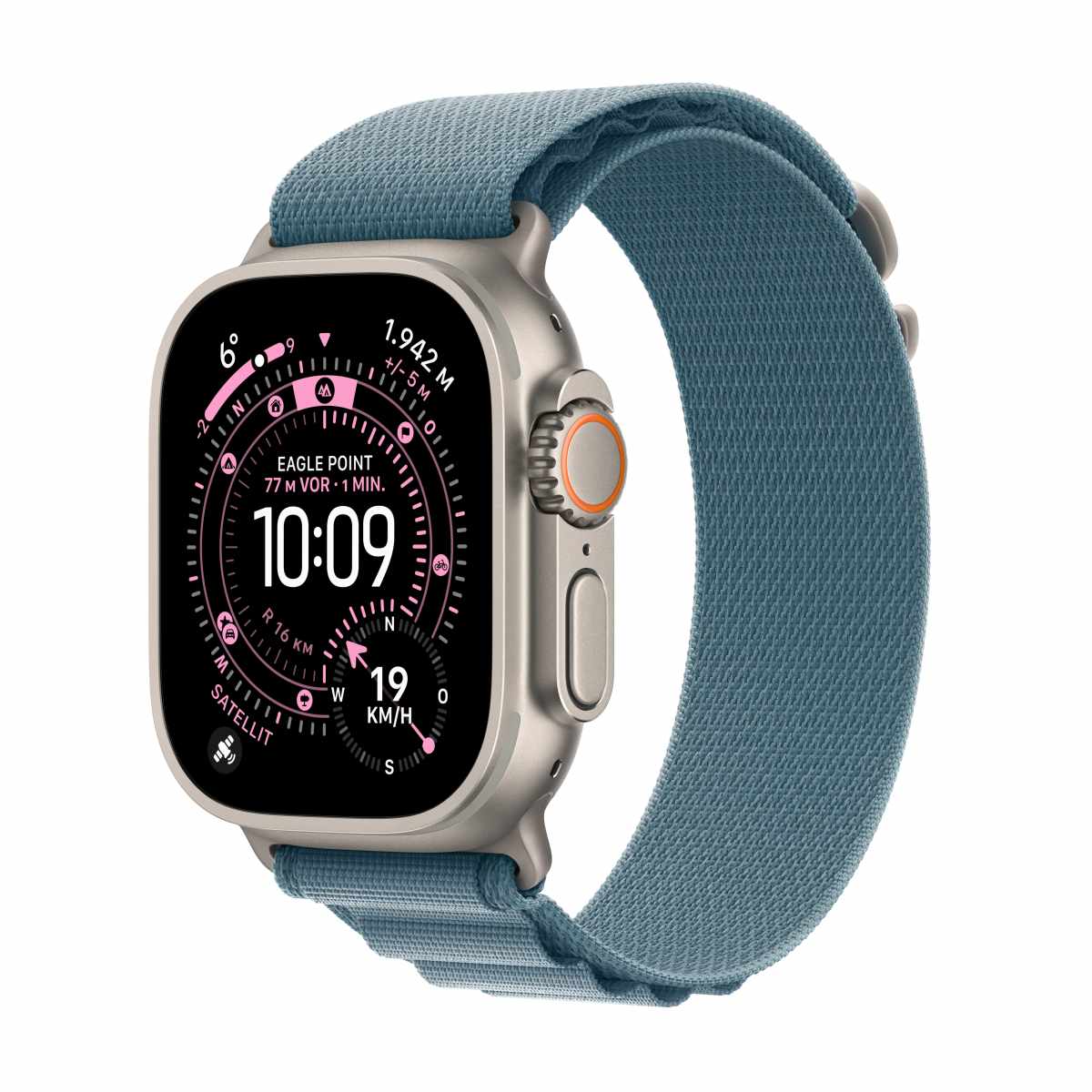Apple Watch Ultra 3 Titanium Cellular 49mm Natur (Alpine Loop hellblau) Medium